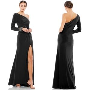 Mac Duggal Black One Shoulder Dress